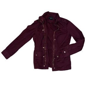 LOVE TREE Burgundy Full Zip Utility Jacket Size S